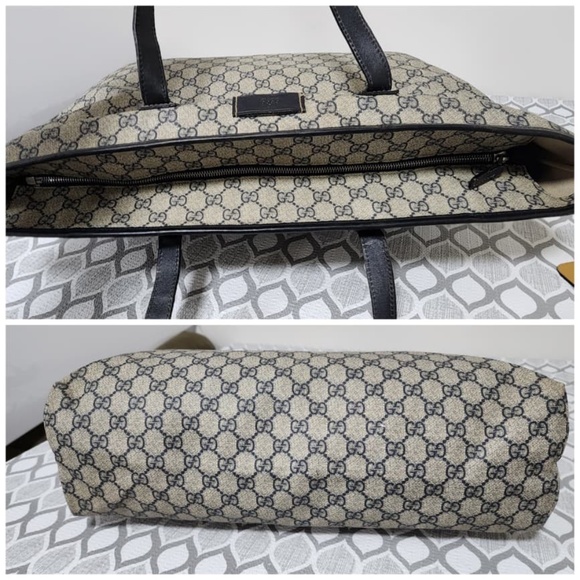 Authentic Gucci GG Supreme Tote Bag Beige/Dark brown - Picture 12 of 15